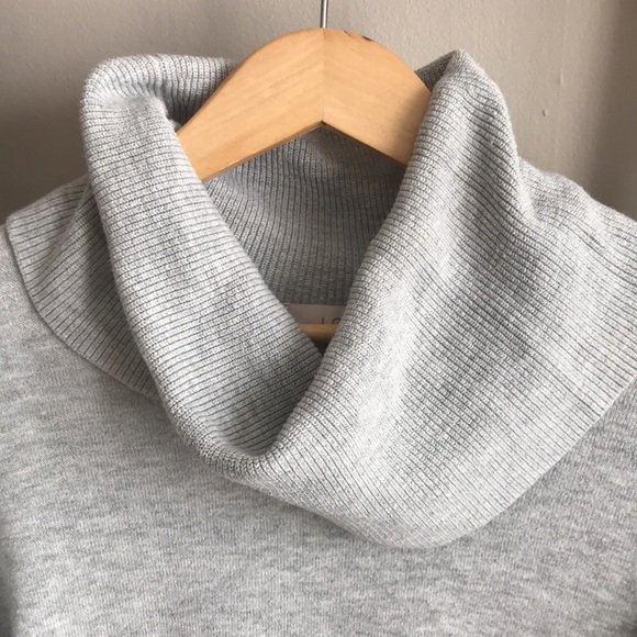 LOFT Grey Cowl Neck Sweater - Picture 2 of 4